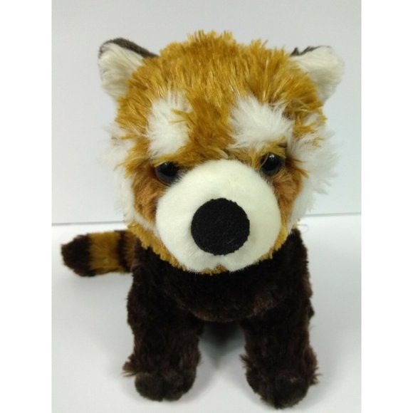 Aurora 9"  Brown and White Bandit RACCOON Plush Realistic Stuffed Animal Toy - Picture 1 of 12